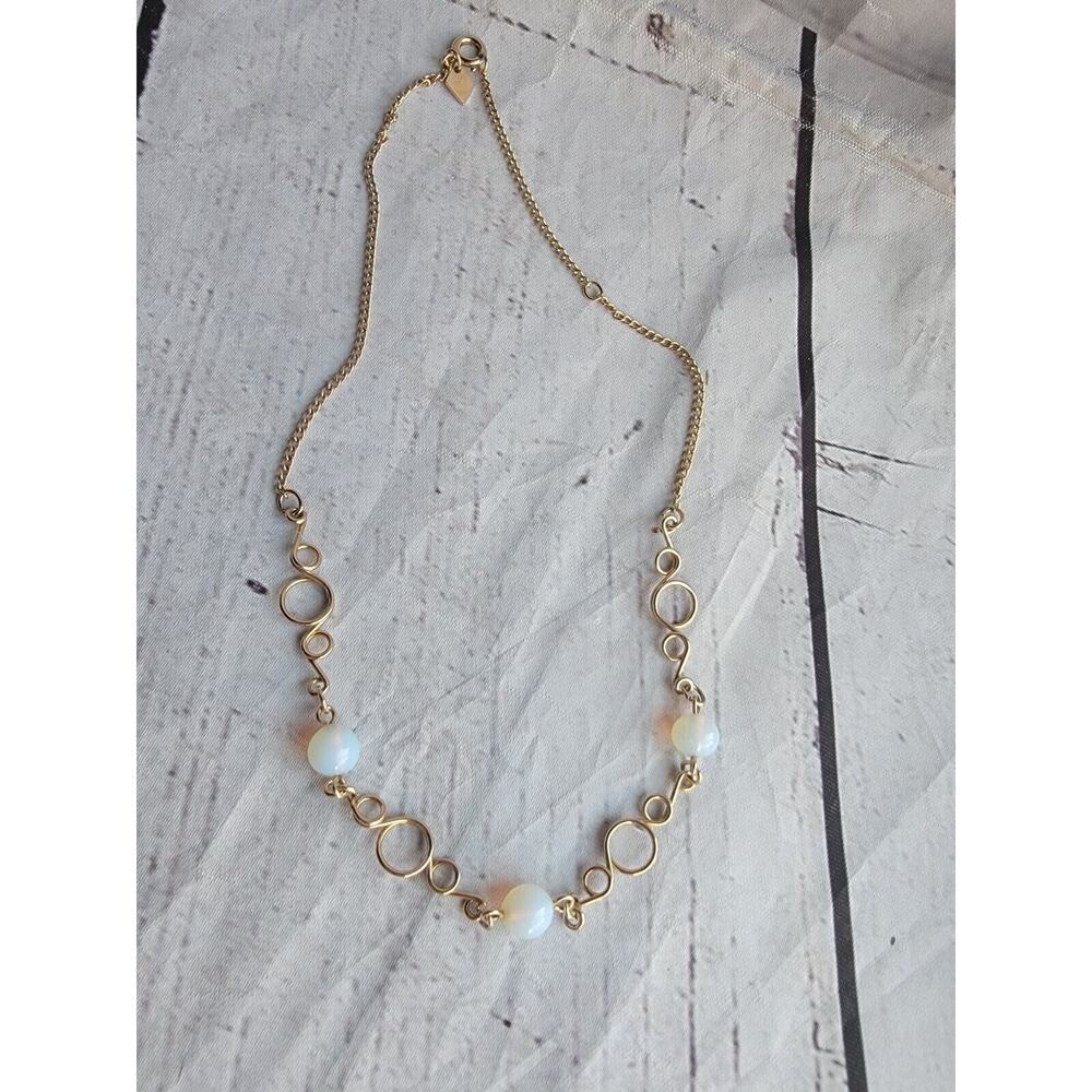Sara Coventry Vintage Faux Pearl Gold Tone Necklace 7.5 In Long